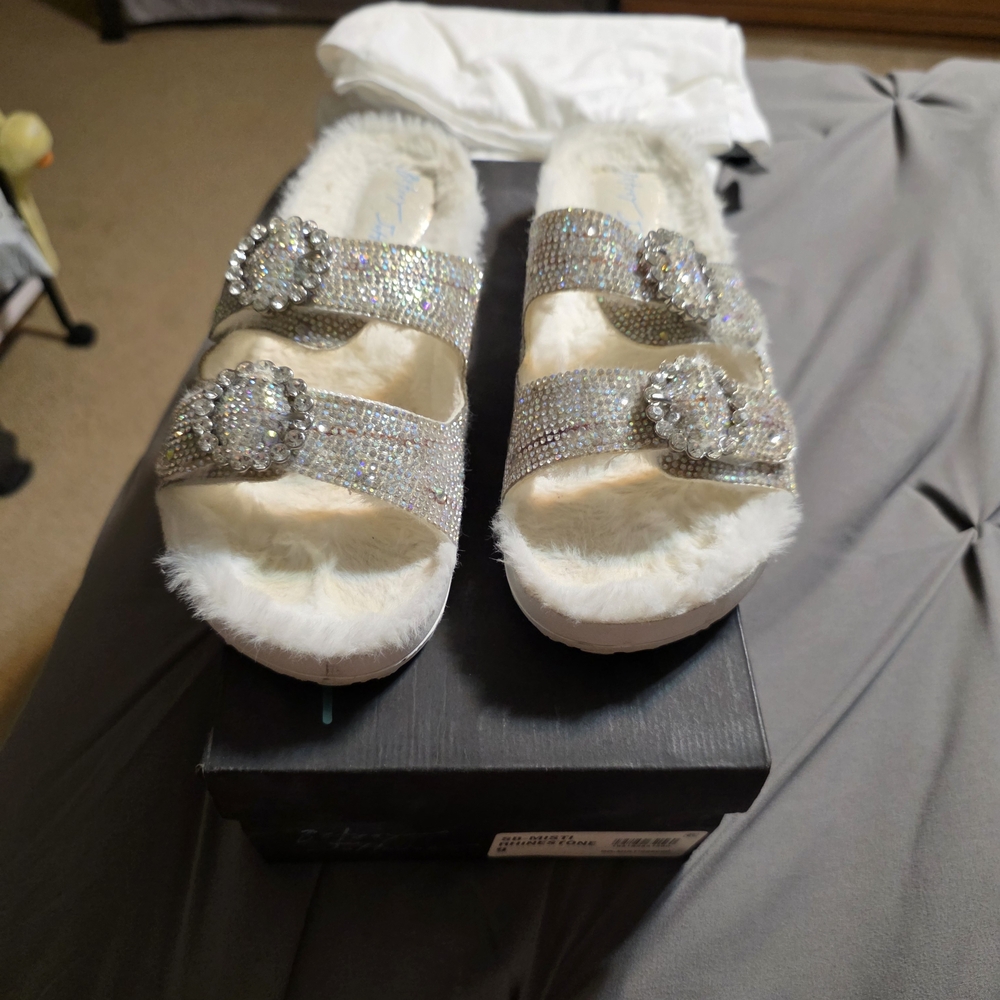 Betsey Johnson Misti Rhinestone Slides